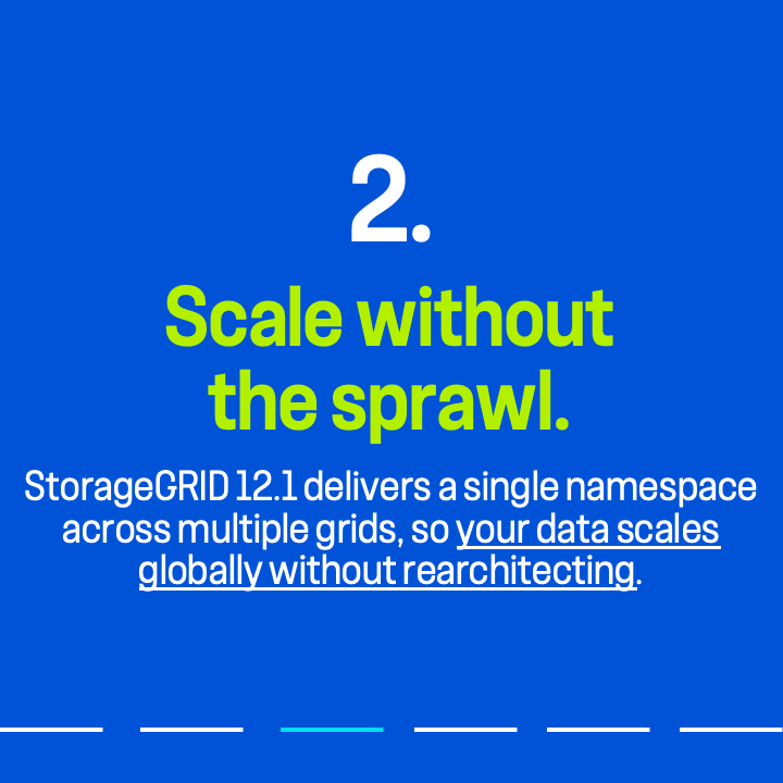 NetApp's tweet photo. Object storage just leveled up.

NetApp StorageGRID 12.1 is here. Security built in, not bolted on. Global scale without rearchitecting. Performance that feeds your AI, not your backlog. Data you can trust to power AI and hybrid multicloud, see why: https://t.co/80JrcvbPzO https://t.co/sLLO74Z9IY