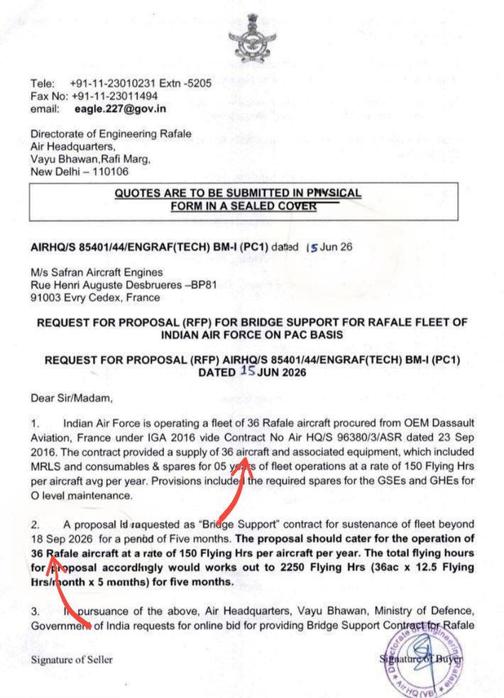 OsintTV's tweet photo. 🚨 Official IAF Records Sink Pakistan's Rafale Claims

📍 Pakistan's claims of multiple Rafale losses during Operation Sindoor have been contradicted by official Indian Air Force records.

📍 An Air Headquarters Request for Proposal (RFP), accessed through a "Reply to Request for Information under the RTI Act, 2005", confirms that all 36 Rafale fighter jets inducted by the IAF remain operational.

📍 The fleet strength was recorded at 36 aircraft as of June 18, 2026.

📍 The disclosure effectively dismantles months of claims and propaganda surrounding alleged Rafale losses.

📍 India inducted all 36 Rafales between 2020 and 2022.

📍 The aircraft are currently operated by No. 17 Squadron "Golden Arrows" at Ambala and No. 101 Squadron "Falcons" at Hasimara.