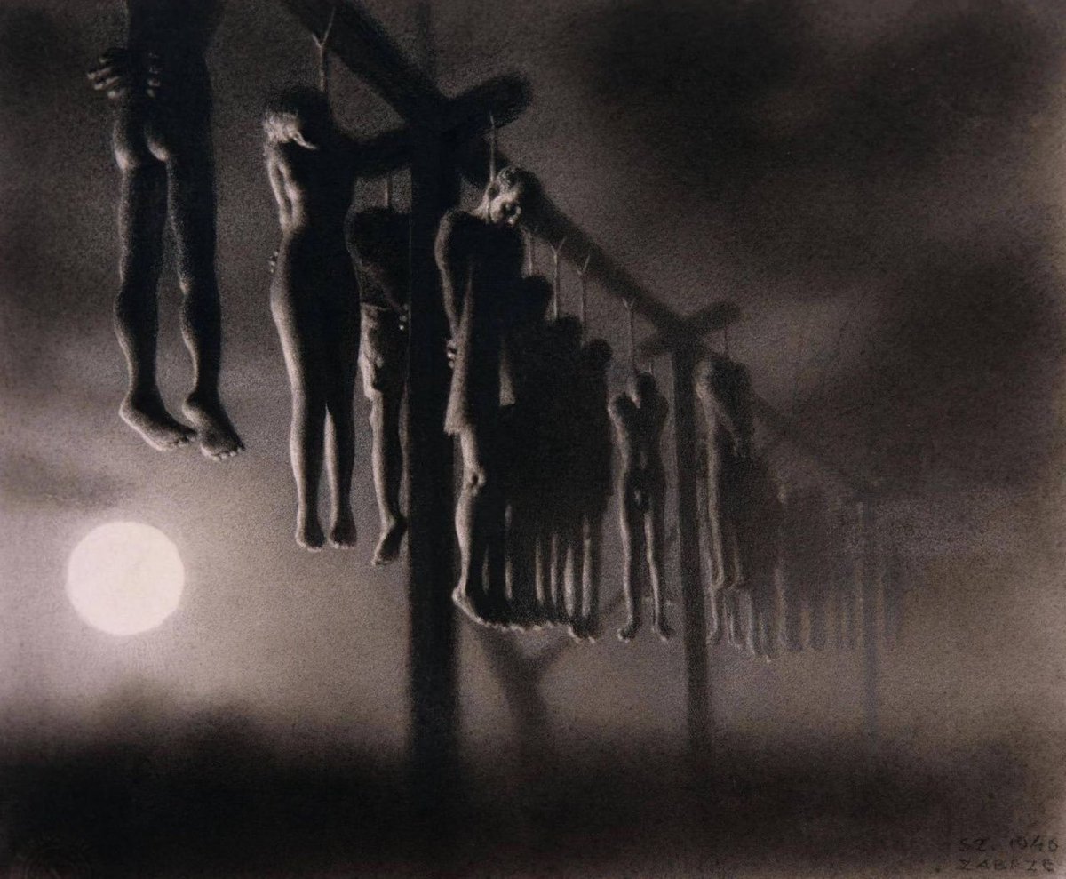 opancaro's tweet photo. Stefan Żechowski, Hanged, 1940
Charcoal on paper https://t.co/LeOKZwgl2A