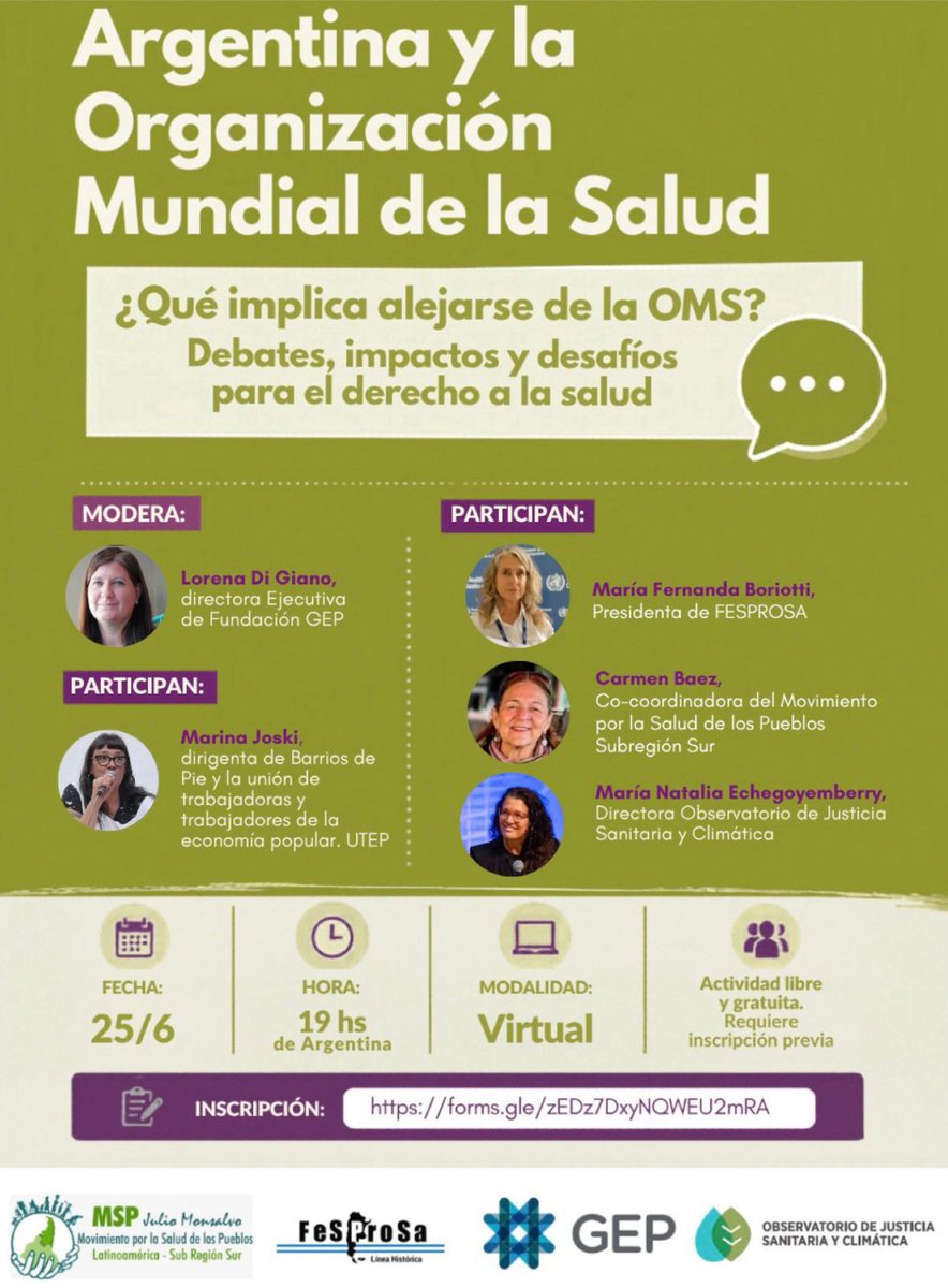 SIPROSAPUNE1's tweet photo. Debates, impactos y desafíos para el derecho a la salud.
Te invitamos a un espacio de diálogo plural para reflexionar sobre el rol de la OMS
Actividad libre y gratuita
Inscripción previa:
https://t.co/VvC40nyJuj https://t.co/VTnHw1vtx6