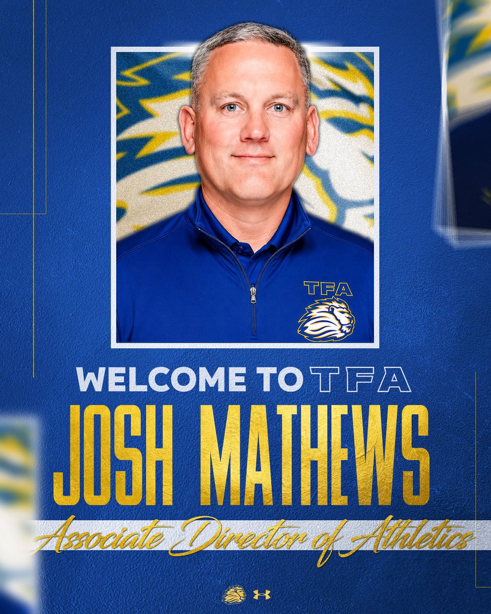 TFA_Athletics's tweet photo. Thrilled to welcome our new Associate Director of Athletics, Mr. Josh Mathews! Josh joins us from the Atlanta area and brings a wealth of knowledge and experience to our Athletic Department!
#GoRoyals
#DevelopingChampions https://t.co/KkzzXmGUhY