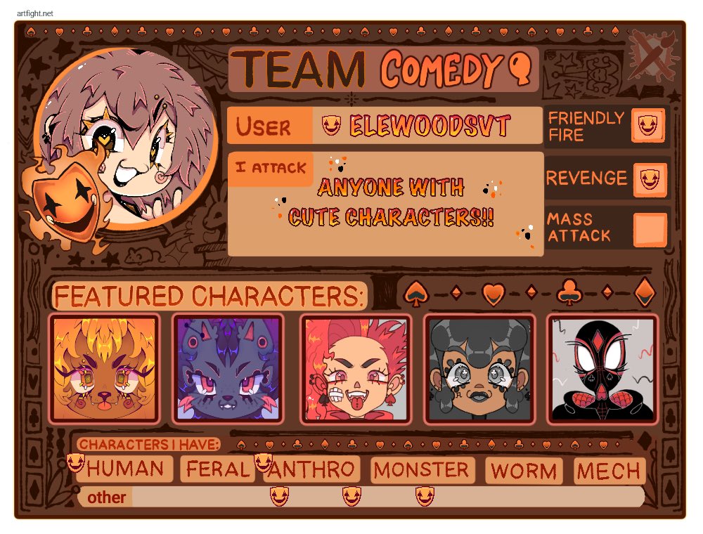 EleWoodsVT's tweet photo. Fight! Fight! Fight! 🎨🎭 #artfight2026 #teamcomedy https://t.co/cfg8NcYawd