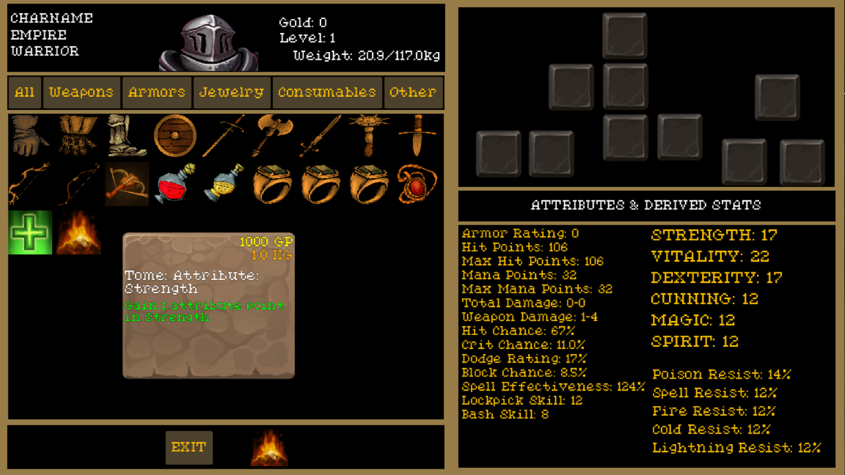 TheGooseDev's tweet photo. Tomes and Scrolls to learn spells and attributes ala Baldur's Gate 1 (with placeholder icons)
#indiedev #gamedev https://t.co/P7x7VMZeJe