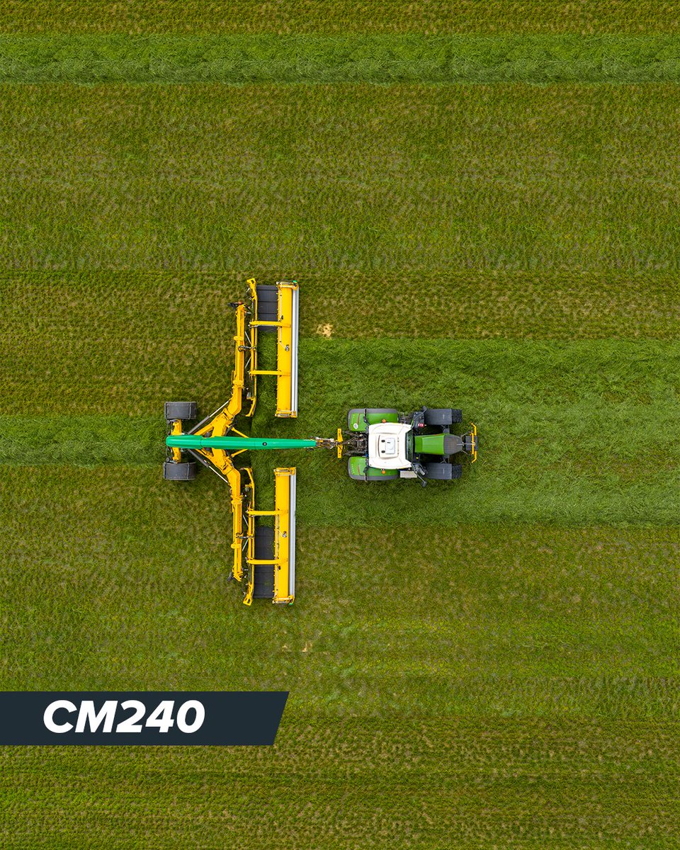OxboCorp's tweet photo. Every pass across the field costs, time, fuel and labor. 🌱

The Oxbo CM240 helps streamline harvest by combining multiple windrows into one clean, consistent swath, saving time while maintaining quality forage. 
#oxboisag #forage https://t.co/bXKLbZuxLF