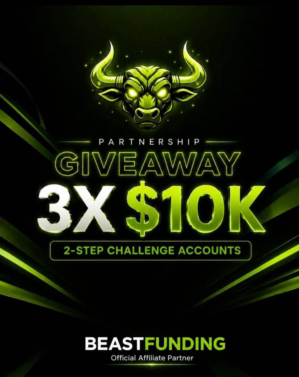NAJIBABDUL02's tweet photo. 🚨3X10k$ GIVEAWAY 🚨

This you chance to get funded and start trading with BeastFunding 

Must Follow
@BeastFunding @Najibabdul02 @Mark_zuchhub

Like&amp;Retweet
Tag 3 friends

Also follow
@atwofgo @New_owner1 @alhajiabdul__fx @itrade4rex 
@1HUMBLEX @Pip_Vortex 
@Marwan_fx01 https://t.co/INgDHDw3ob