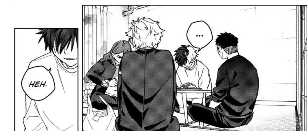 Kimjalx's tweet photo. #WB220 im not really good with descriptions but i like the way this frame is portrayed. This is right after sakura talks about his dream with suo and nirei just seems so far away from the table (and thereby the group), it reminds me of this frame https://t.co/RkmPCUbtyu