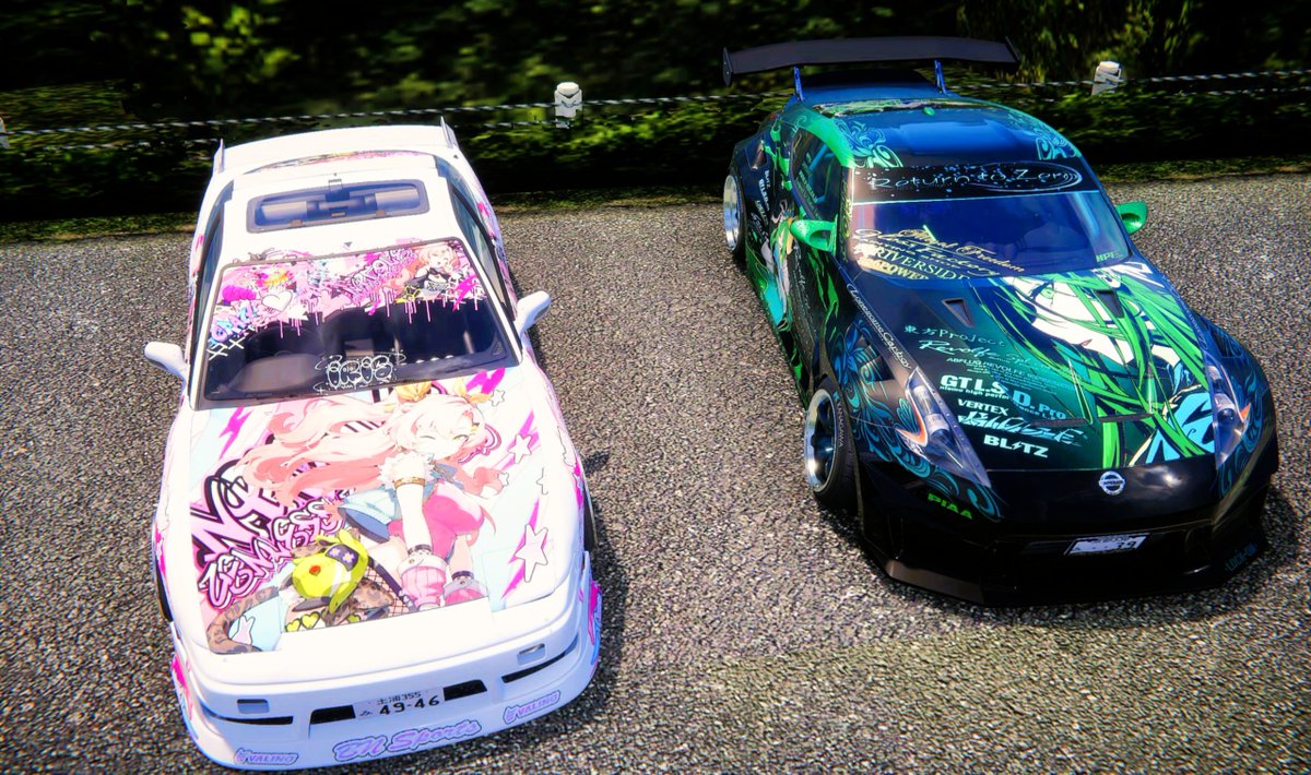 Violet_zero1_15's tweet photo. IR!Sさんの痛車メチャカッコ良かったので、勝手に隣並べて撮影させて頂きました🙇‍♀️
#carx https://t.co/s8O9P6p5eM