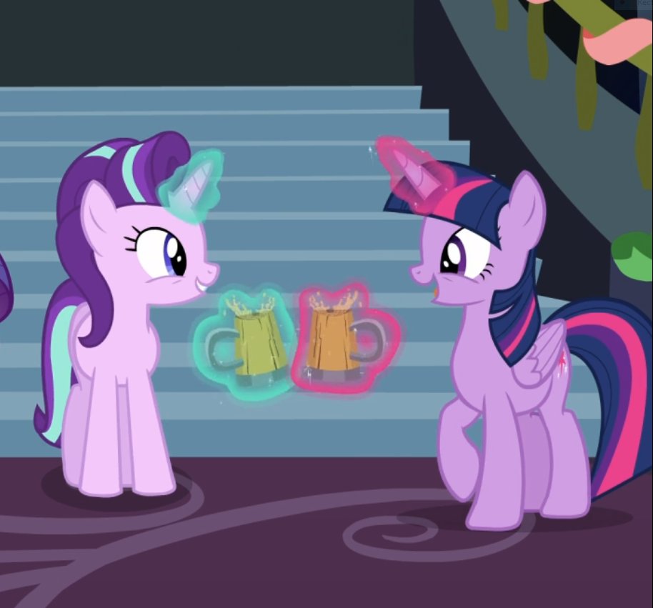 TobbyMLP's tweet photo. starlight and twilight both in common share the cool ass hobby colloquially known as alcoholism https://t.co/MpfOQZhY3d