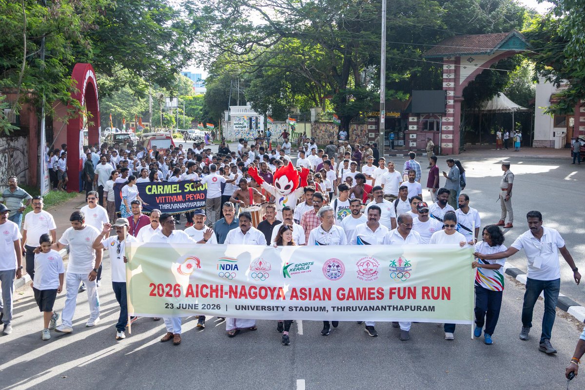AGFunRun's tweet photo. The State of Kerala in India hosted the biggest Asian Games Fun Run ever with over 35K people to celebrate 2026 Aichi-Nagoya Asian Games!@OCAAsianGames @AsianGames_2026 https://t.co/keKIQylSzy