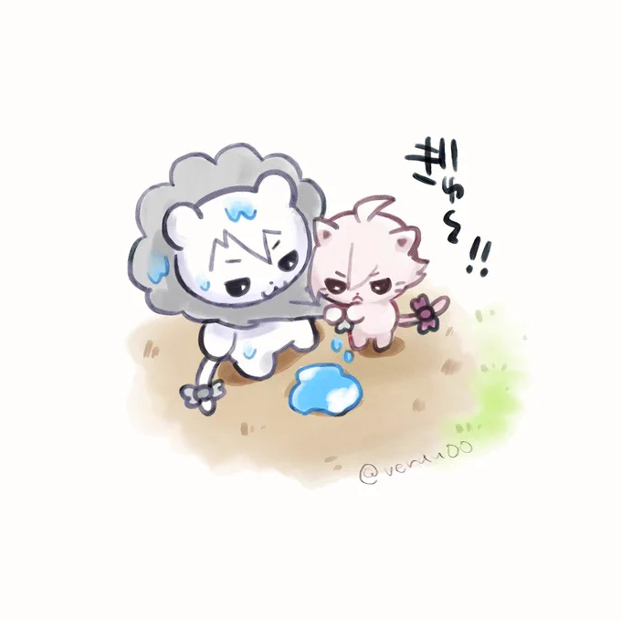 がくれおのたてがみを絞るてんねこ