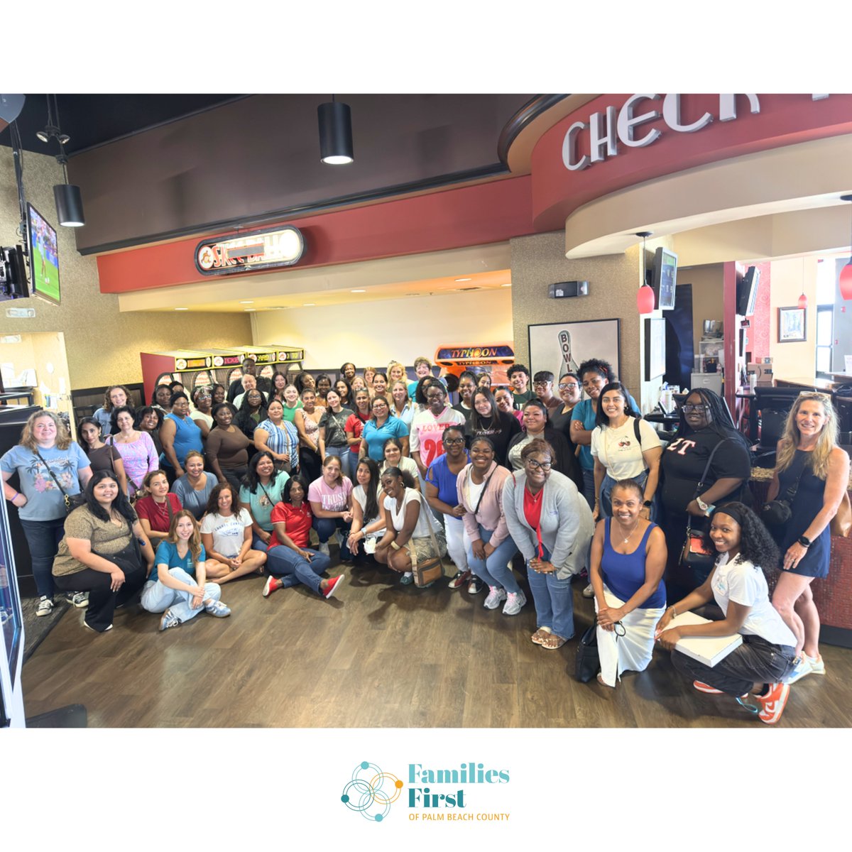 FamiliesFirstPB's tweet photo. Our team had a blast at yesterday’s staff retreat! Bowling, arcade fun, great food, and even better teamwork.
Huge thanks to everyone who made it happen and to Hooky’s Entertainment for hosting us.

#familiesfirst #palmbeach #pbc #hookys #retreat https://t.co/EgFtjkRfyr