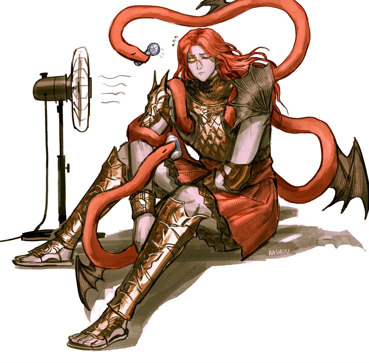 _Rashuu_'s tweet photo. Fighting off the heat https://t.co/Dly5OpygLG