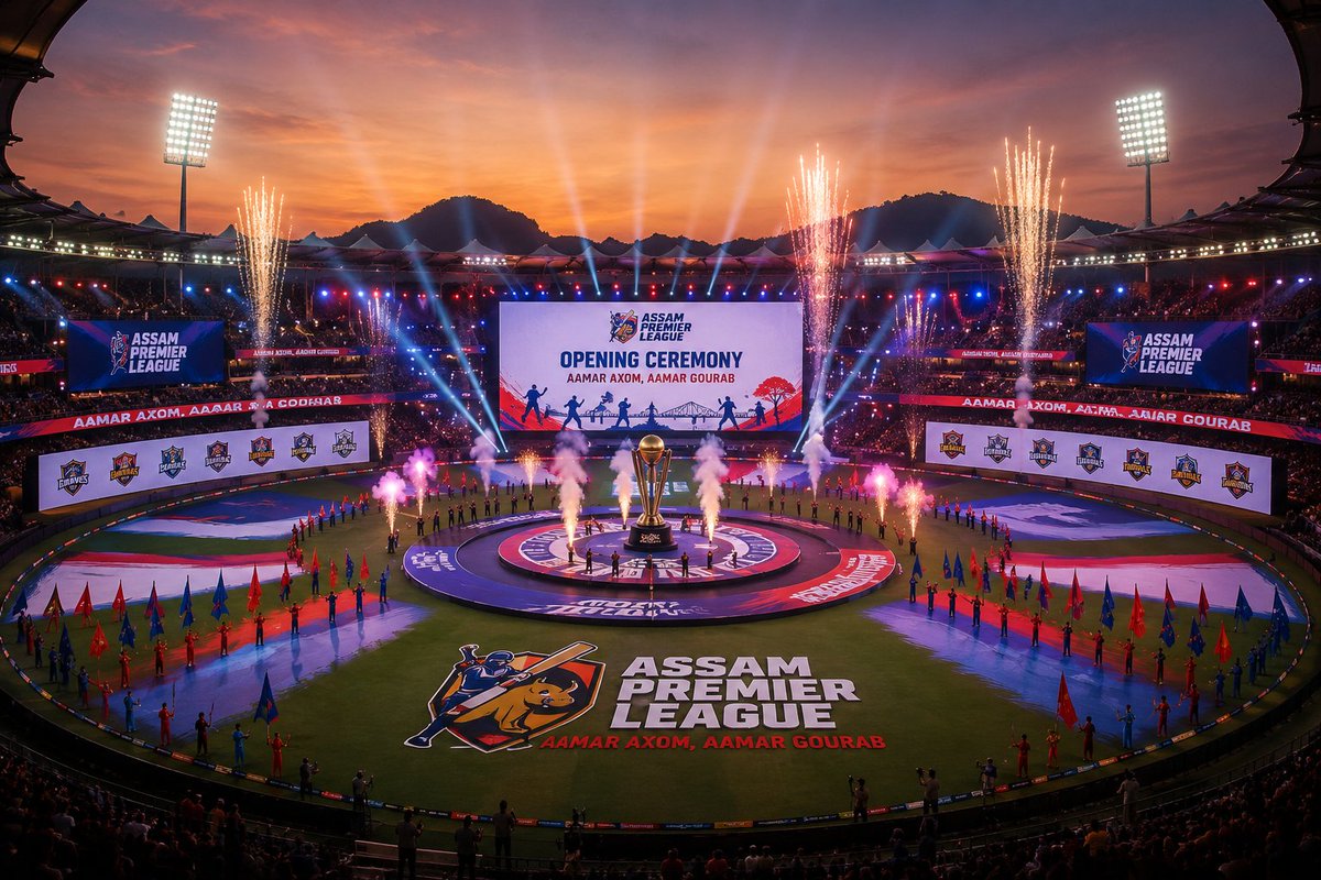ACF__Official's tweet photo. ACA confirms an Opening Ceremony, Closing Ceremony, and mid-innings entertainment on every match day of the 23-day Assam Premier League 2026.

ACA and TCM are also planning to bring Indian cricket stars for the Opening Ceremony. https://t.co/rTucoMxv0q