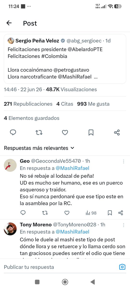 vanezaiza's tweet photo. @abg_sergioec Ya ví lo que responde su como le respon de a este tuit a bobo como tú pedófilo odiador  delincuente marcon quedas mal 🐕🐕🐕🐕 lamele la bola a tu boboa  miserable https://t.co/x2TvckXztt