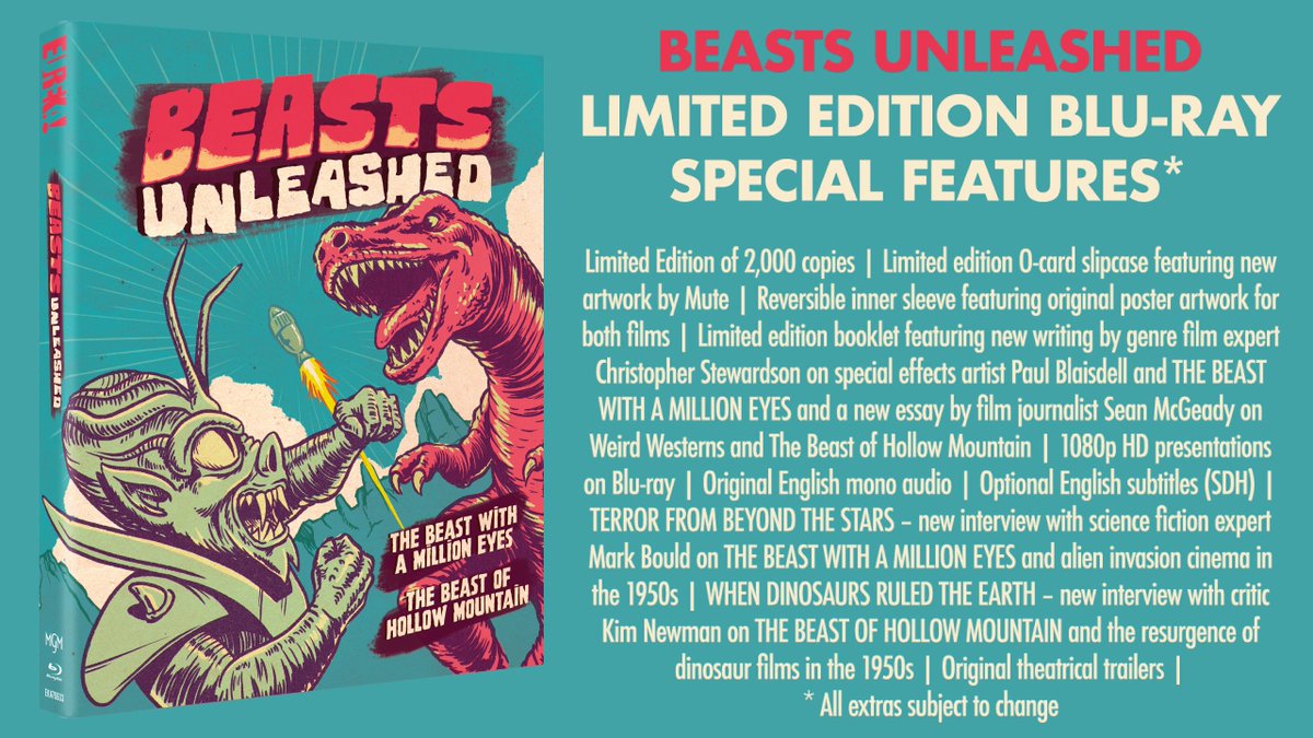 Eurekavideo's tweet photo. Pre-order BEASTS UNLEASHED now! https://t.co/6tDaYrDRee
#TheBeastOfHollowMountain #DinosaurAttack #ClassicSciFi #MonsterMovies #1950sMovies https://t.co/hQd621yBBQ