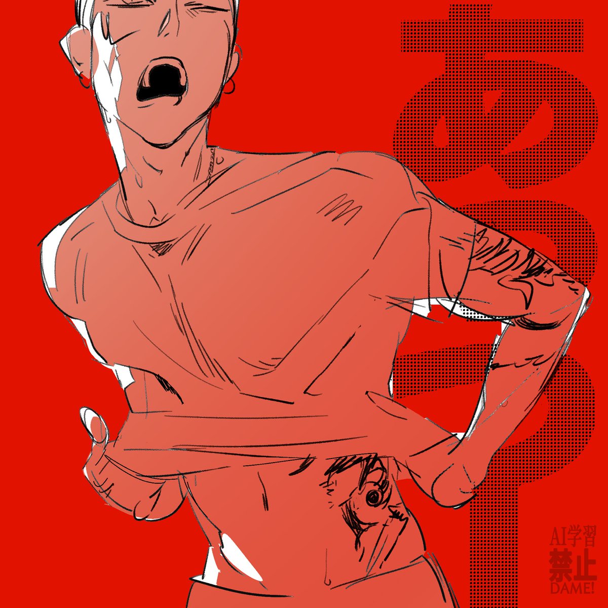 最近の落書き 赤い創作