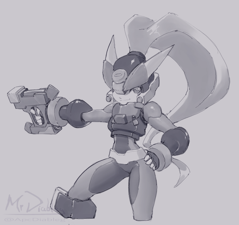man⭐️ページ Ashe - Megaman ZX Advent Grayscale I did Previously on a Weekend