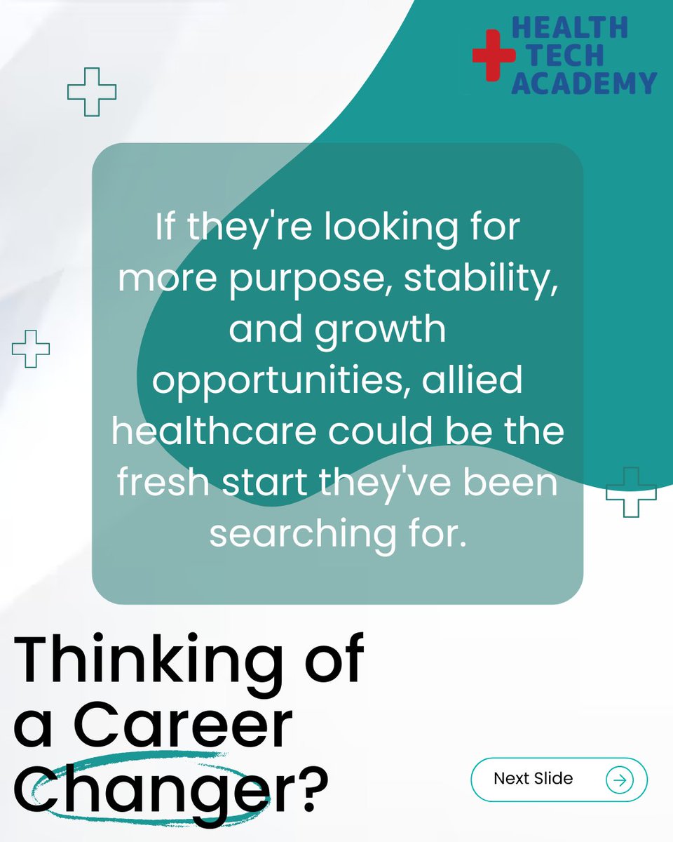 HealthTech_ACAD's tweet photo. Know someone who would thrive in allied healthcare? 👀

Tag them below! From career changers to tech professionals and natural helpers, the right skills can lead to a rewarding future in healthcare.

#HealthcareTraining #CareerGrowth #NoDegreeJobs #CareerSwitch #AlliedHealth https://t.co/1OaIRzBUe9