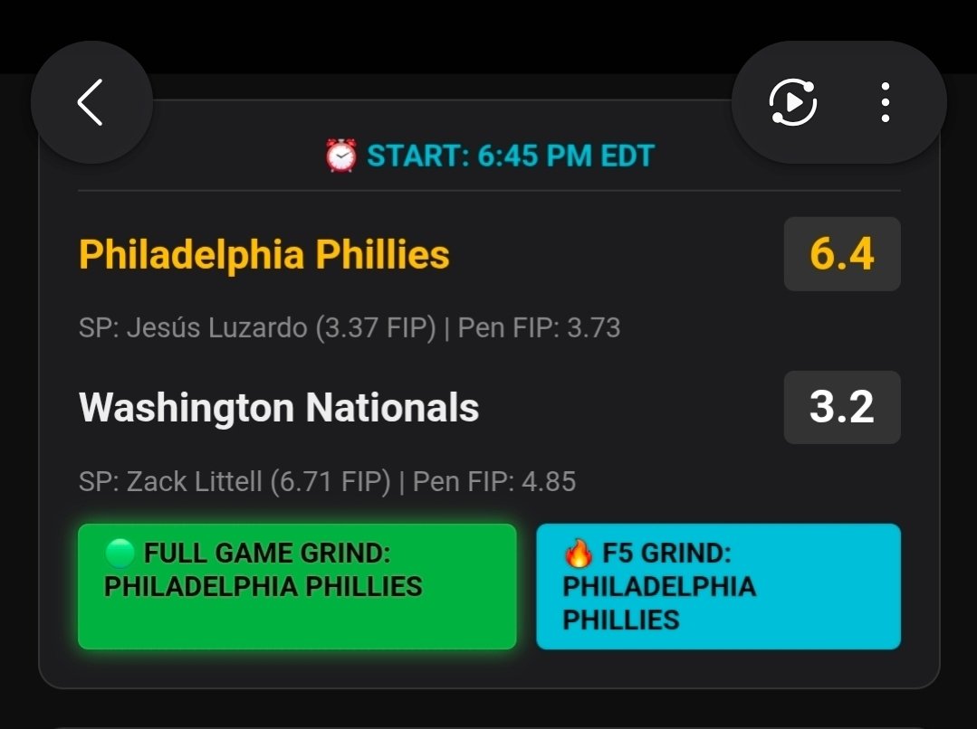 AGameAaron's tweet photo. Real life caught up we still got time
#Moneyline Grind just exposed a pitching edge. Zack Littell’s 6.71 FIP is a statistical emergency against this lethal Phil squad.
 Locked in as a green-light Double-Tap (F5 &amp; ML) Dashboard is fully updated inside for $5. Link in bio 🔓 https://t.co/xlfb7luJkS