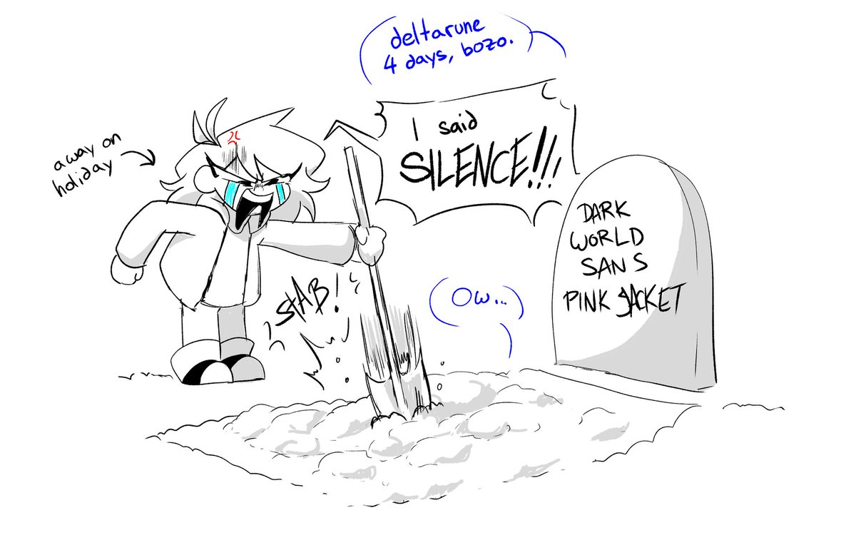 Artsyrean's tweet photo. A moment of silence please
[ deltarune, sans, chapter 5 ] https://t.co/aeUyQoKkzg