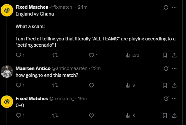 fixmatch_'s tweet photo. England vs Ghana

Ended 0-0 

SCAM https://t.co/ONVGJouqUb