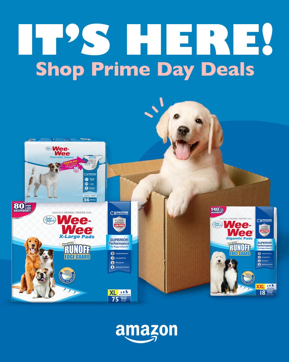 FourPawsBrand's tweet photo. For a limited time, stock up on Four Paws favorites on @Amazon. 📲 
Sale ends 6/26. #PrimeDay

https://t.co/L4zz7J0TAi

#FourPawsProducts #amazon #amazonprimeday #primedaysavings https://t.co/RQ5RCXqq1Y