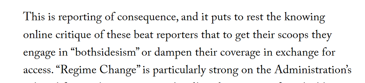 nicjabl's tweet photo. A really preposterous claim here from Remnick that a single Netanyahu SITROOM anecdote reported in Regime Change "puts to rest the knowing online critique of these beat reporters that to get their scoops they engage in 'bothsiderism' or dampen their coverage for access." https://t.co/UowNyn7PEu