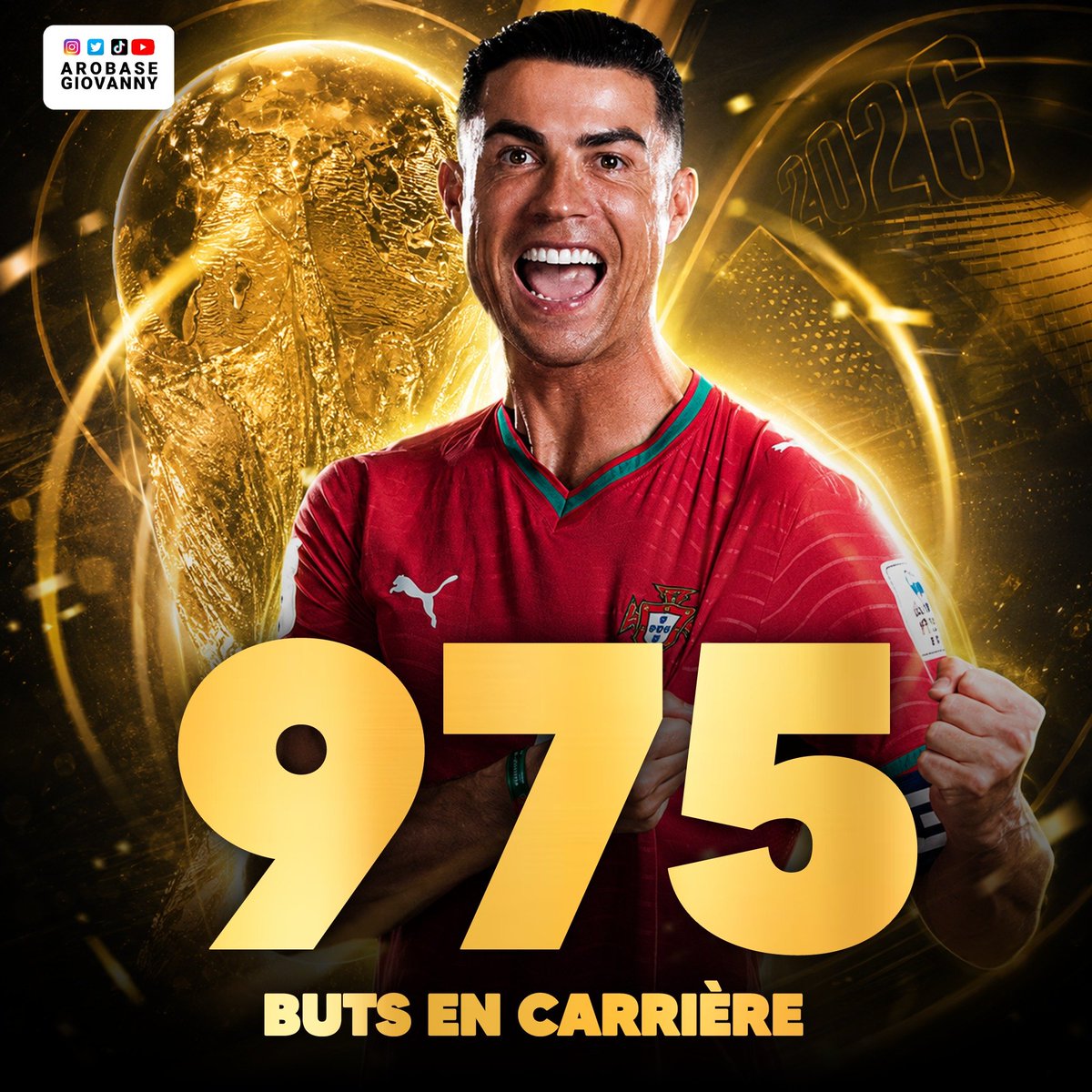 ArobaseGiovanny's tweet photo. LE MEILLEUR JOUEUR DU MONDE A ENCORE FRAPPÉ 

LE PLUS GRAND JOUEUR DE TOUS LES TEMPS 

975 BUTS EN CARRIÈRE 

145 BUTS AVEC LE PORTUGAL 

DOUBLÉÉÉÉÉÉÉ DE CRISTIANO RONALDO https://t.co/mb18WRmKcq
