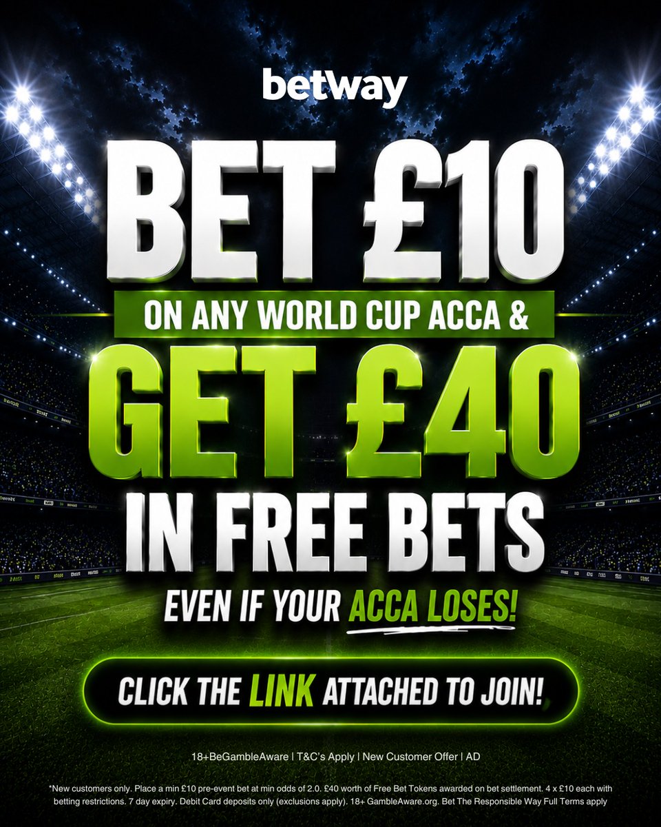 BennyBoyTips's tweet photo. 🏴󠁧󠁢󠁥󠁮󠁧󠁿 England v Ghana 🇬🇭 

Level 2 📉
📣 £10 Returns £25
Load Bet: https://t.co/KZG814RThx

Level 1 📈
🔥 £10 Returns £190
Load Bet: https://t.co/d6EVdia59L

Sign up &amp; Bet on this Acca:
👉 https://t.co/mwl3BYsW1L

18+BeGambleAware https://t.co/ppGK7cktiB