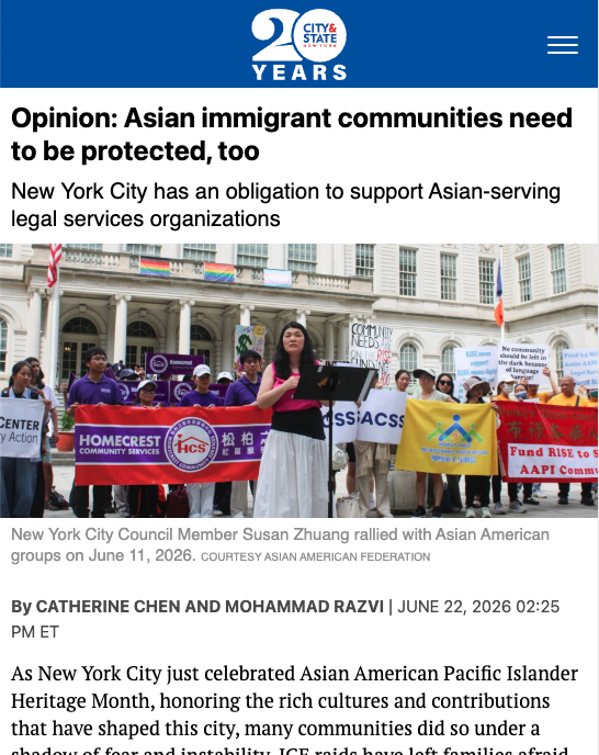 pcra_nyc's tweet photo. Read the new op-ed by @AAFederation and @COPOUSA in @CityAndStateNY urging the @NYCCouncil to fund the RISE Network so Asian New Yorkers can access the legal services they need to keep their families together, protect their rights, and continue building the lives they’ve created! https://t.co/v0pvQ3xEiU