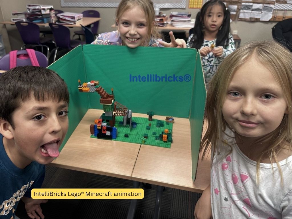 IntelliBricks's tweet photo. From Screen Time to Storytellers! 🎬Our LEGO® Minecraft Animation summer camps turn a love for gaming into hands-on skills like script writing, storyboarding, and digital logic. 

Give your child the ultimate blend of technology and creativity this summer https://t.co/ItPCdBd6nR https://t.co/XkKem1fMVU