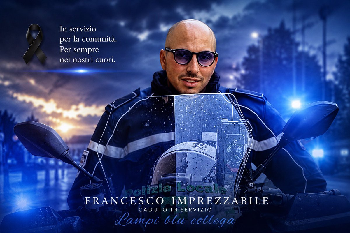 PLValnureChero's tweet photo. Il Comando di Polizia Locale ricorda con profondo dolore il collega Francesco Imprezzabile, caduto in servizio. Ogni giorno gli agenti affrontano rischi e pericoli per proteggere la comunità. Alla famiglia e ai colleghi il nostro abbraccio. Lampi blu collega. https://t.co/fuqAYm37ry