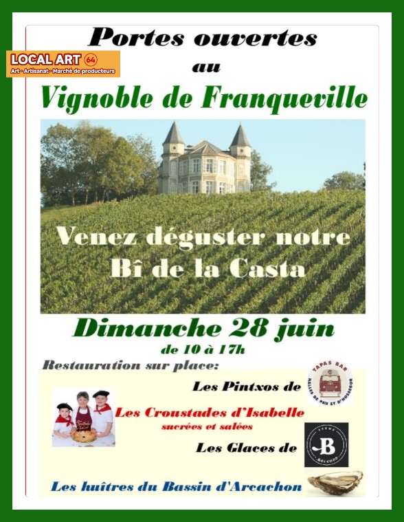 vuesurpyrenees's tweet photo. Portes ouvertes au vignoble de Franqueville 
Dimanche 28 juin à Bizanos

programme
https://t.co/G0sTltCAes

organisé par Les amis du Château de Franqueville 
dégustations, pintxos, huitres ....

#terroir #Vin #bearn #pyreneesatlantiques #vignoble https://t.co/q2ExPc7o48