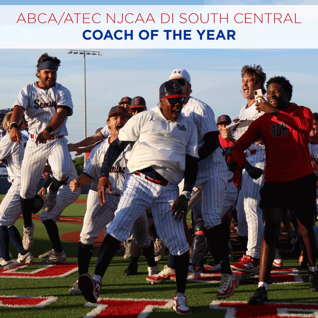 Seminole_State's tweet photo. Congratulations to Seminole State College’s head baseball coach Mack Chambers on being honored as 2026 ABCA/ATEC NJCAA DI South-Central Regional coach of the year! https://t.co/N4J2lraNFT