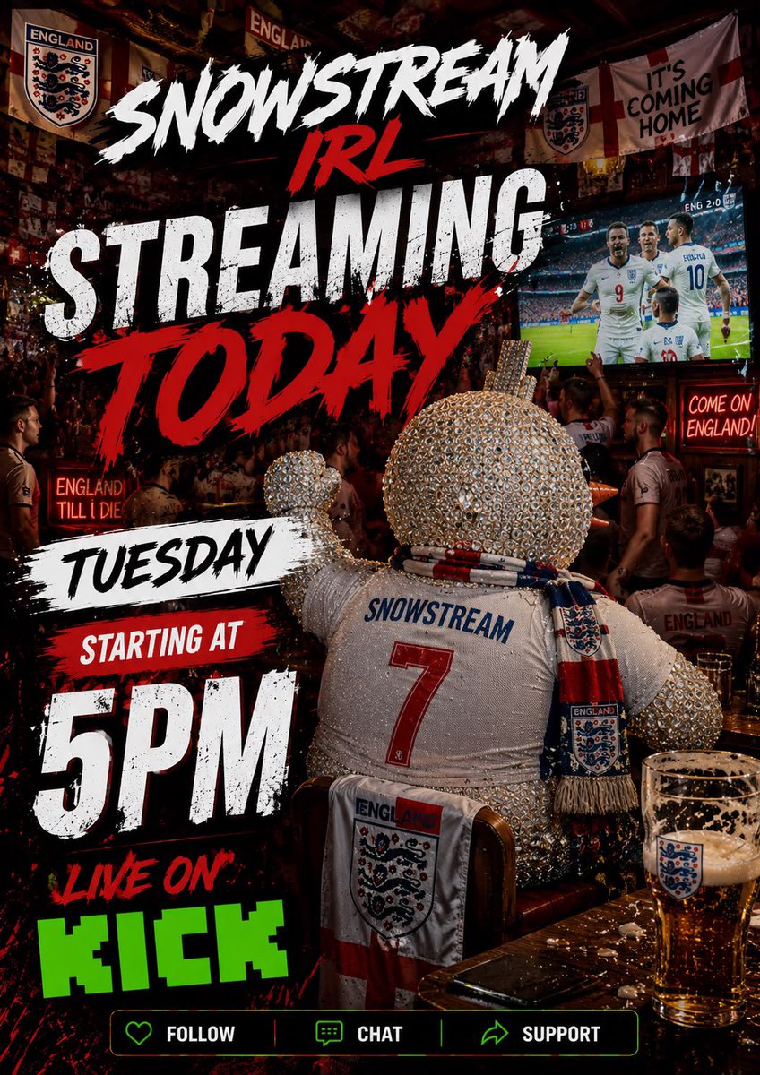 UnofficialPund1's tweet photo. https://t.co/N0SiLOQfLX

Going live now 🎥 
#snowstream #kick #england #worldcup2026 #StreamingNow https://t.co/pSxl4ty3ck