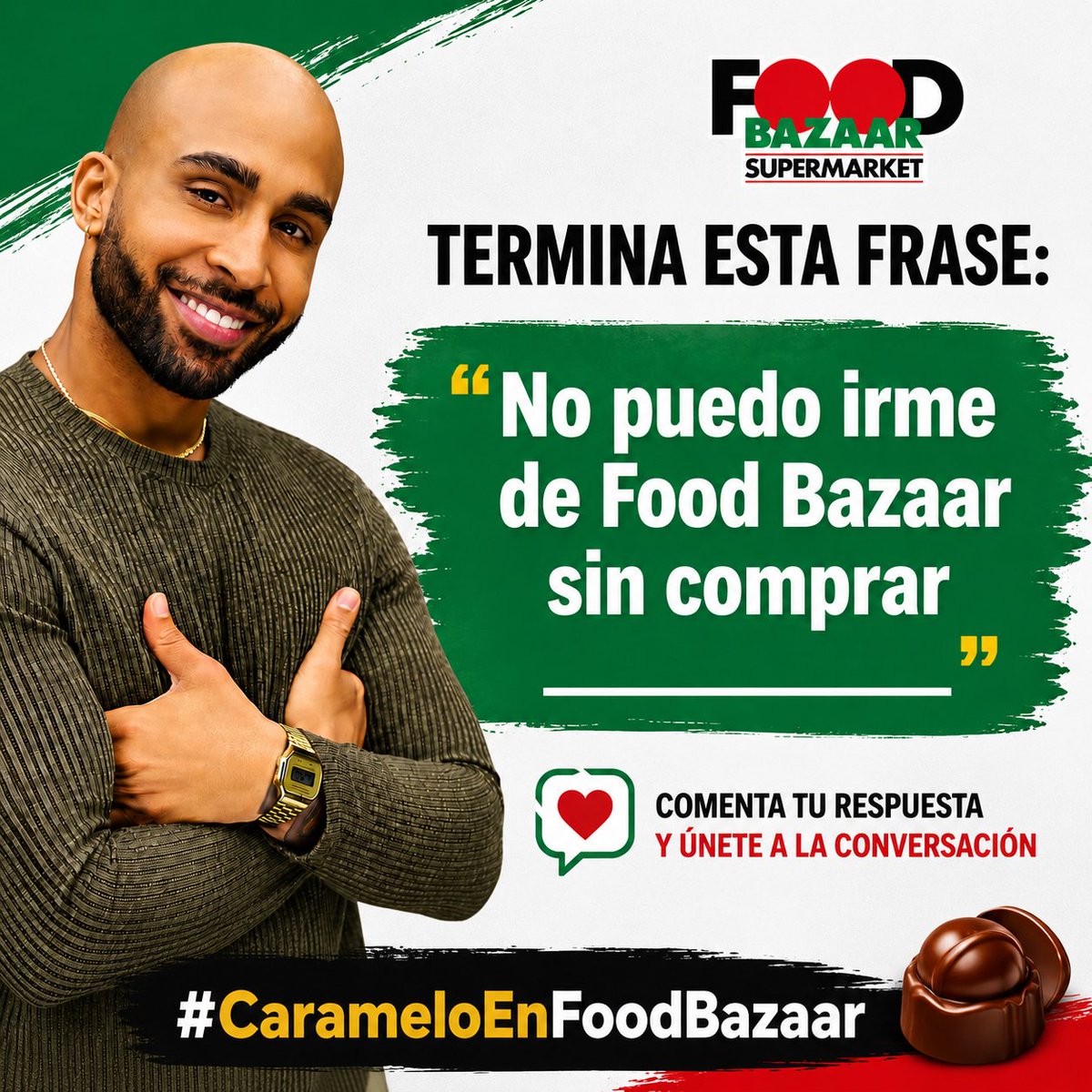 DeLas53920's tweet photo. Queremos leerte 👇

Termina esta frase:
"No puedo irme de Food Bazaar sin comprar ________"

Responde en los comentarios

#CarameloEnFoodBazaar https://t.co/LPccYFoG8c