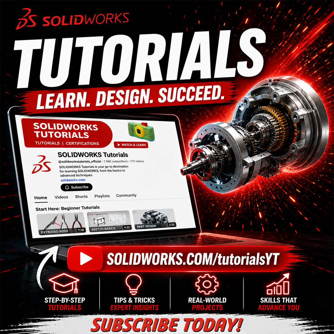 SOLIDWORKS's tweet photo. 🚀 Introducing the new SOLIDWORKS Tutorials YouTube channel! Whether you're just starting or looking to master advanced workflows, we've got you covered. Subscribe now to learn faster and design smarter. Check it out 👉https://t.co/r1SneNJzjR
#SOLIDWORKS #YouTube #DesignSmarter #LearnFaster #Engineering