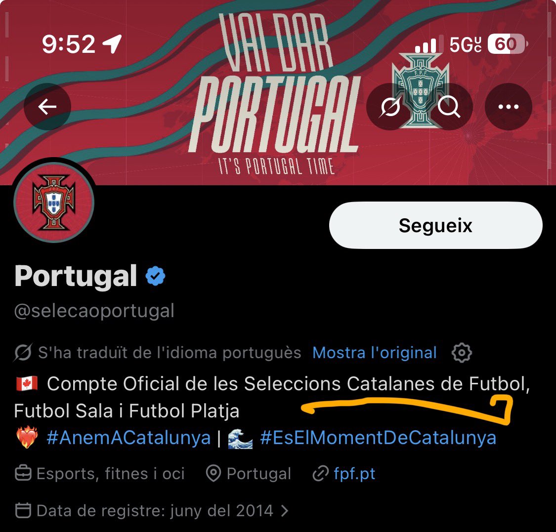 roger_oria's tweet photo. Hi there!

I’ve noticed that when posts are translated,  the languages, nationalities and so on… are translated wrong. Example: the original post is in Portuguese, translates the post in Catalan… then it’s not the team of Portugal, instead is the Catalan team. (Also the flag?!) https://t.co/kFOZORgX80