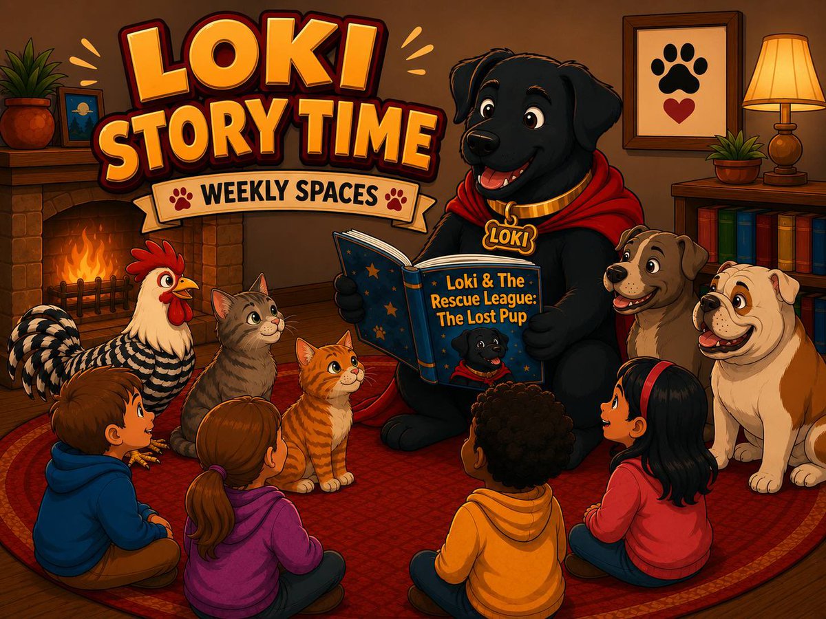 Lokitotherescue's tweet photo. Join us every Wednesday at 3pm UTC for our weekly updates and Live Book Readings!! You will get to hear #TheRescueLeague books first! WOOF

5 people that comment and repost will win 25k tokens each!!

 https://t.co/qa7FmLhsNx https://t.co/lRZpB0IjLS