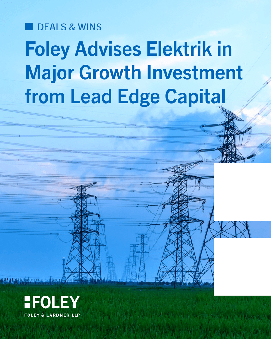 robert_hosay's tweet photo. Supporting the next phase of infrastructure innovation.

Proud to see my colleagues serving as legal advisor to Elektrik App, Inc. in its growth investment from Lead Edge Capital, fueling the company’s ability to scale its streamlined procurement platform for critical… https://t.co/BgPx98CMVl