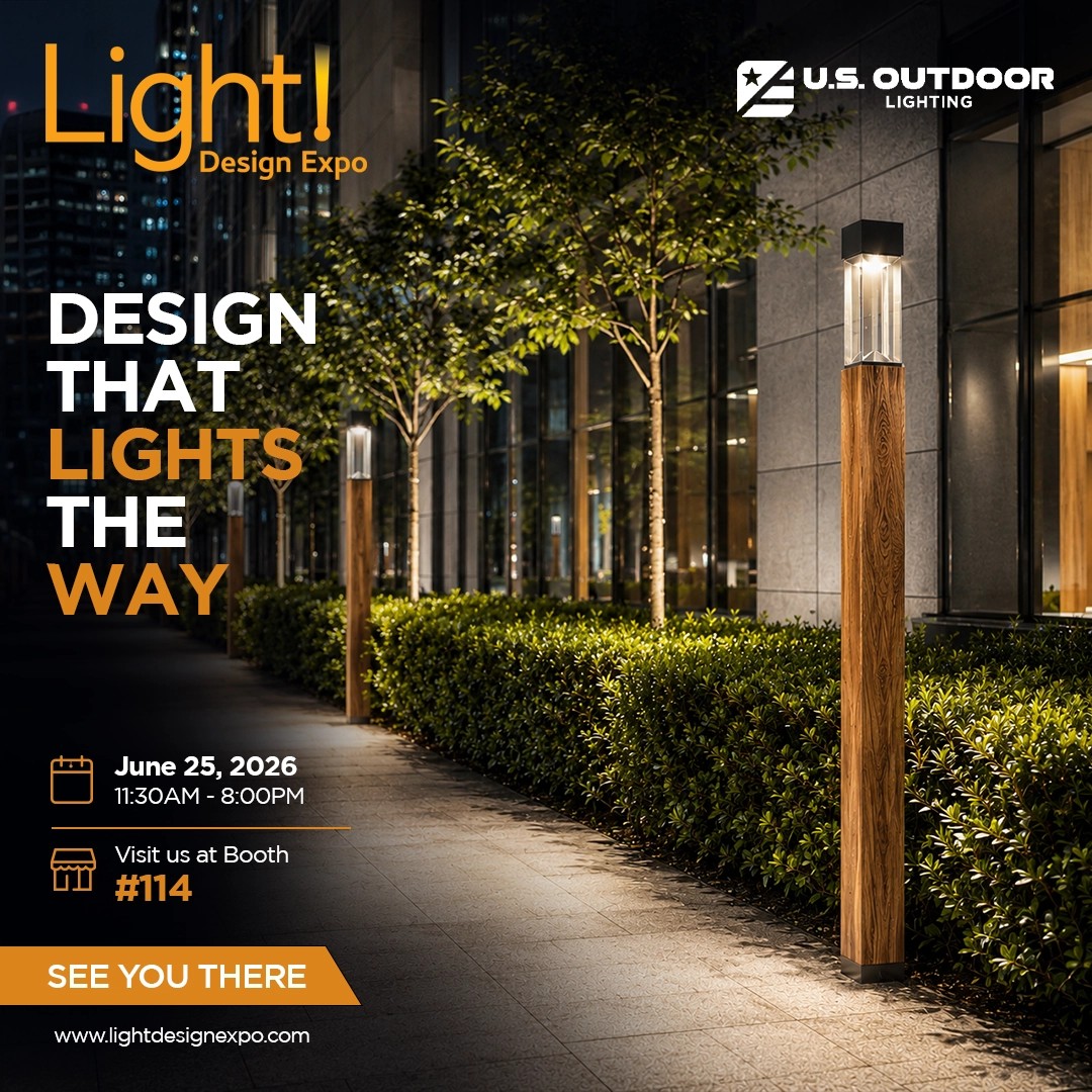 USOutdoorLtg's tweet photo. Join U.S. Outdoor Lighting at the @LightDesignExpo on June 25th between 11:30 AM to 8 PM at Booth #114. Stop by and connect with Veena Cagle and @ltgsys, to learn more about our latest lighting solutions.

Learn more and register here: https://t.co/zhrDD4d3BE https://t.co/9L9q2AaOND