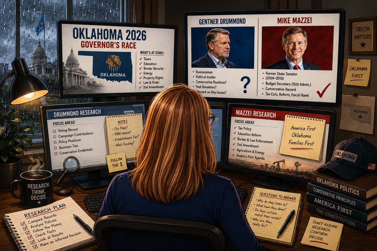 WinningintheUSA's tweet photo. ⚠️ Full Disclosure: I Report With Some Bias

I believe in being honest with my audience, so here it is.

I have a bias against Gentner Drummond becoming Oklahoma’s next governor, and I have a bias in favor of policies that align with President Trump’s America First agenda. 

Based on my research so far, I intend to vote for Mike Mazzei.

That doesn’t mean I give anyone a free pass.

I’ve spent considerable time researching Mazzei in the past and did not uncover anything that raised major concerns for me. In politics, that tells me something. The deeper I dig into Drummond’s history, the more stories, controversies, relationships, and unanswered questions I seem to find.

So if you see me posting about Gentner Drummond, Wendy Drummond, family members, business associates, donors, political allies, or influential friends, understand the reason.

A governor does not walk into the Governor’s Mansion alone.

Every elected official brings a network with them. Advisors. Donors. Family. Business partners. Political operatives. Longtime allies. Those relationships matter because they often shape decisions, priorities, and influence once someone takes office.

My interest is not limited to one individual. It is understanding the entire ecosystem surrounding a potential governor and helping voters understand who and what may be coming through the door with them.

Going forward, some of my posts may be edgy. Some may make people uncomfortable. Some may challenge narratives that supporters would rather leave unexamined.

That is part of investigative reporting.

I will continue looking at Mike Mazzei as well. If I find something newsworthy, I’ll report it. If I find something that changes my opinion, I’ll tell you that too.

My goal is not blind loyalty to a politician.

My goal is to follow the facts wherever they lead and let the chips fall where they may.

Research everything. Trust nothing blindly. Make up your own mind.