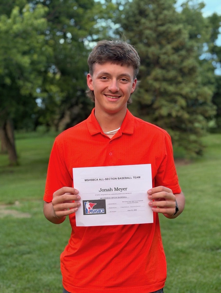 SpudBaseball's tweet photo. More from last night’s year end banquet:

Congratulations to Riley Dickhaus, Brayden Kvamme, Jonah Meyer, and Sam Cragg for being selected to the All Section Team! #OnwardMoorhead https://t.co/pO8VErPvWf
