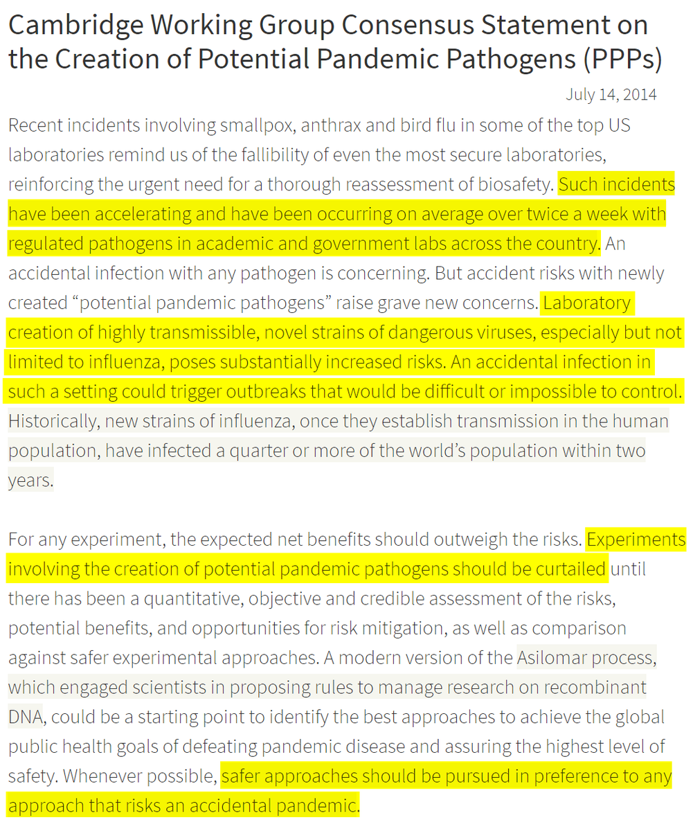 KanekoaTheGreat's tweet photo. It must be infuriating, @R_H_Ebright.

You came close to stopping gain-of-function research in 2014.

Then Fauci brought it back.

COVID-19 emerged.

And instead of investigating the possibility of a lab leak, the scientific establishment, intelligence agencies, media, and social media platforms spent years censoring and discrediting anyone who raised the question.

Thank you for being one of the loudest voices warning about this long before COVID-19.

https://t.co/OMiyUdCatz