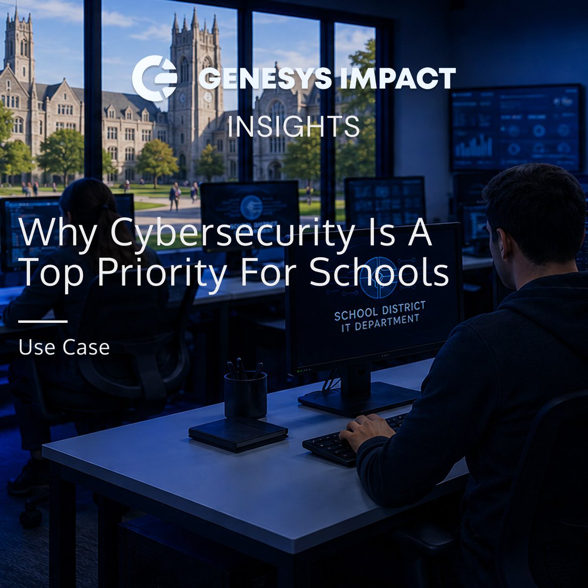 genesysimpact's tweet photo. The school bell isn't the only thing ringing: cyber threats are popping up on school networks every day. As classrooms and educational systems become more connected, protecting student data &amp; critical systems has never been more important. https://t.co/Db43ugHqXk https://t.co/8p6eLXmw4r