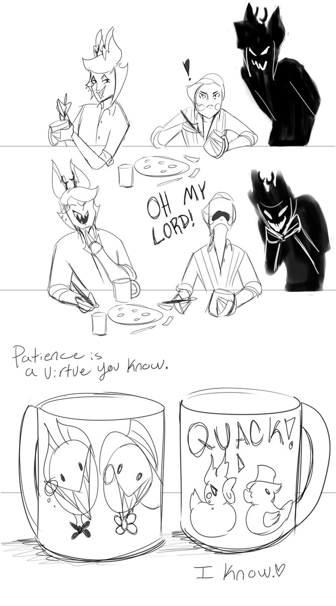 Lavenderbug20's tweet photo. Day 1: Dad Mugs/Ragebaiting 
Took longer than I thought but better late than never! #RadioAppleWeek2026 #HazbinHotel #Alastor #HazbinHotelLucifer https://t.co/26GKls6Mzw