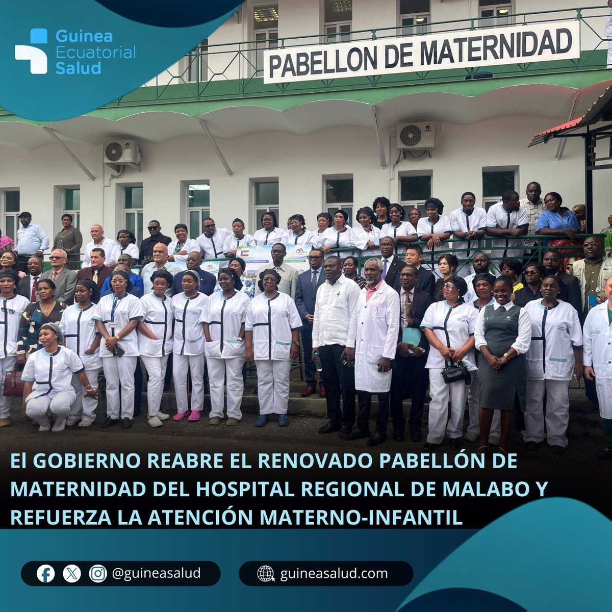 GuineaSalud's tweet photo. ✨ Un nuevo capítulo para la salud materno-infantil
Hoy reabrimos el renovado Pabellón de Maternidad del HRM, una infraestructura moderna con 46 camas y servicios especializados para garantizar una atención de calidad a madres y recién nacidos. https://t.co/QW0pjBbGOk