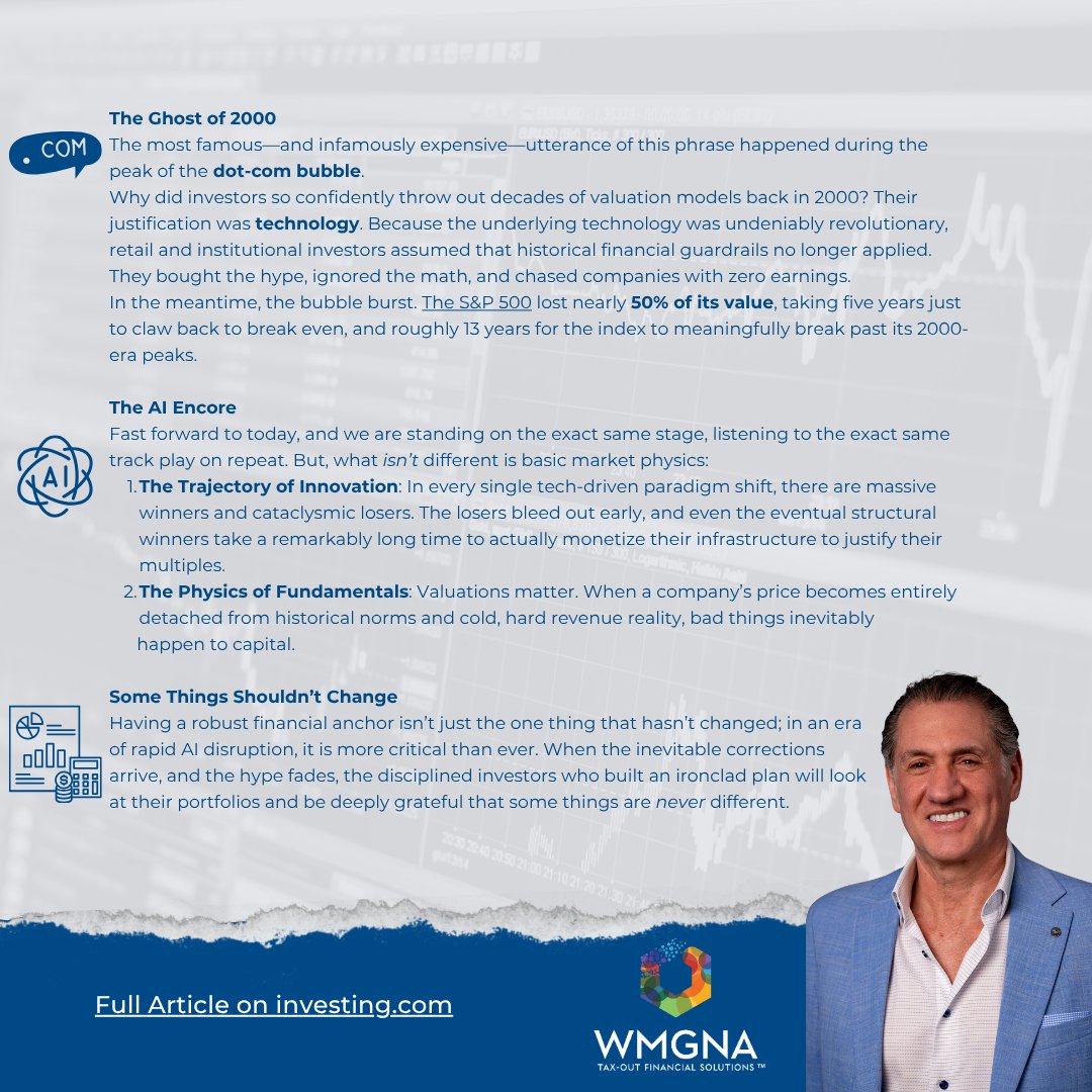 WMGNA's tweet photo. “It’s different this time” may be the most expensive phrase in investing.
FOMO, Herd Mentality, and Speculative Mania lead investors to believe the hype.
Dan's latest piece on @Investingcom explains why the AI boom still needs fundamentals.

Read it here:
https://t.co/v2FvJ07D2X https://t.co/h8tPaVSkMy