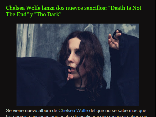 BrujitoHechizer's tweet photo. En el blog Chelsea Wolfe https://t.co/R9uNPBWvbB

#NietoNiLoOtroDeTodoUnPoco #escritor #filosofo #musica #BrujitoHechizero #chelseawolfe #deathisnottheend #thedark #nuevascanciones #VideoOficial #muerte #final #carlgustavjung https://t.co/2csheFzsDF