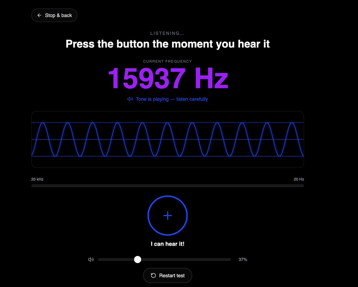 mtp_le's tweet photo. YOUR AREA IS CURRENTLY UNDER LAUNCH ADVISORY. Meteorologists are currently tracking the launch of the Base Tones Hearing Test. 

Base Tones is the NFT collection for every tone humans can hear. 

With the new hearing test, you can learn with the highest frequency you can hear is, and collect it on Base. 

Who knows, maybe you end up tracking this number onchain for the rest of your life, slowly watching your hearing range whittled down by the bold and merciless arrow of time.

Also, you don't have to collect to test your hearing!

Try it and share. I want to know how well casters can hear.

https://t.co/LRJ0Sm24by